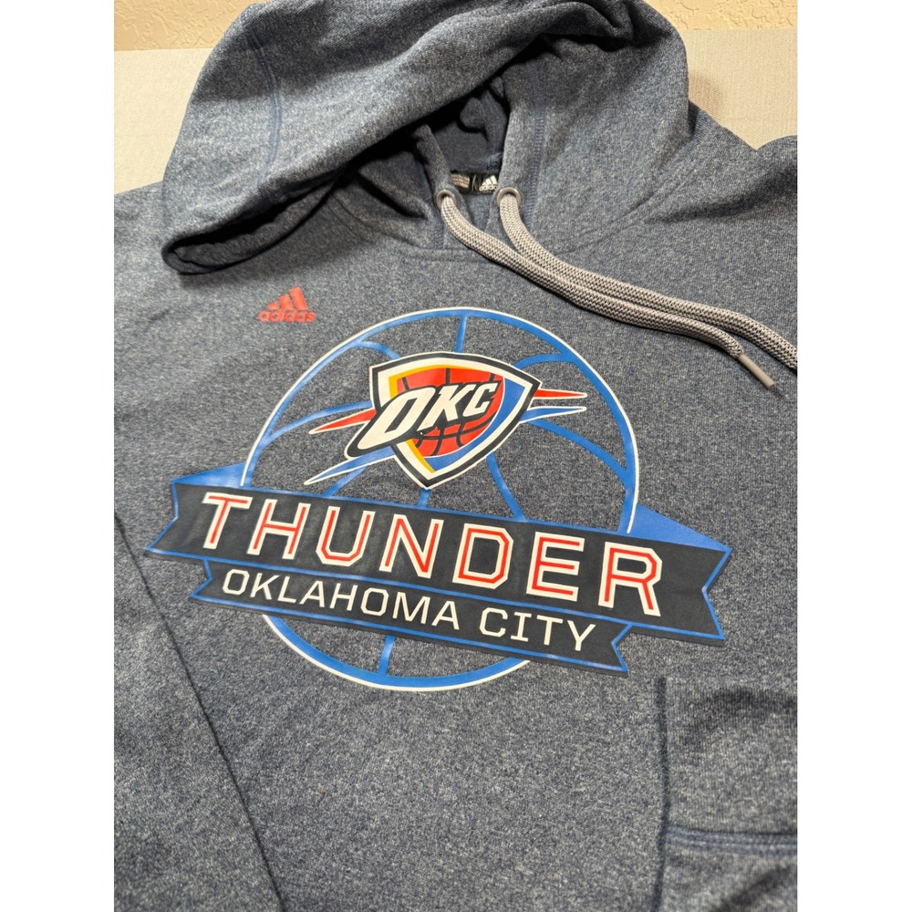 Oklahoma City Thunder Hoodie Adidas Mens 2XL Blue ClimaWarm‎ OKC NBA Basketball